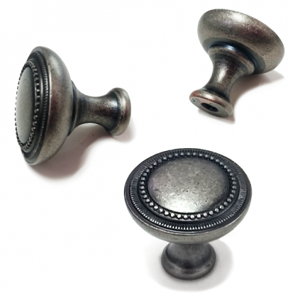 ידית כפתור לארונות דגם 3134 עגול כסף עתיק - Image 6