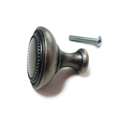 ידית כפתור לארונות דגם 3134 עגול כסף עתיק - Image 8